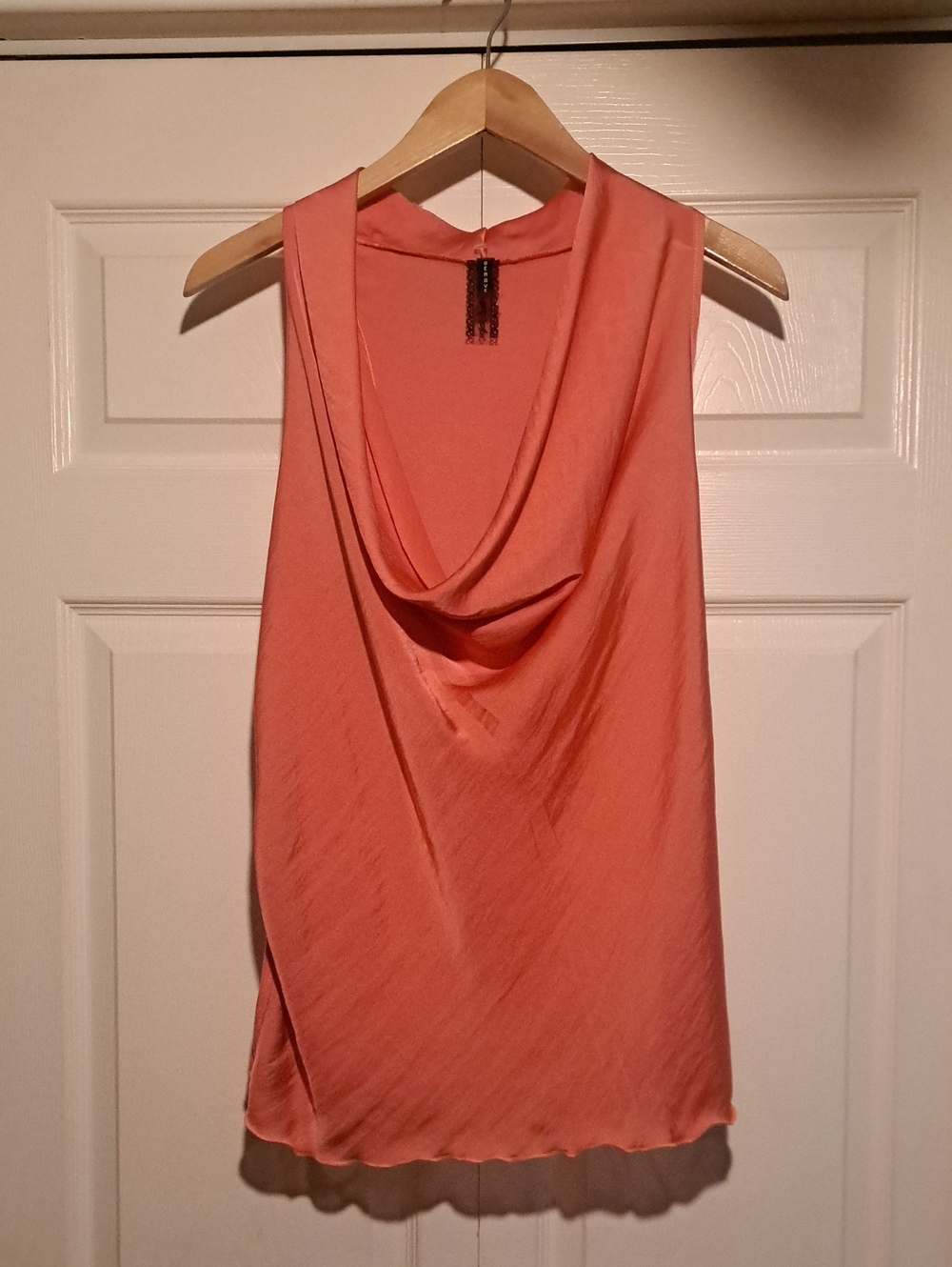 Behave-Have Coral Cowl Neck Camisole